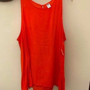 Orange Sleeveless Blouse